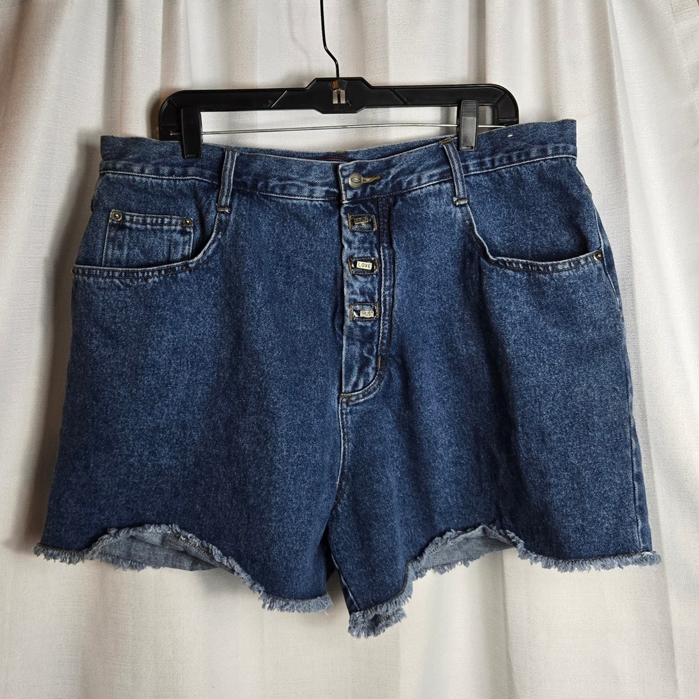 VIntage Y2K 90s Zana di Plus Size High Rise Shortie Shorts with Word Bead Detail
